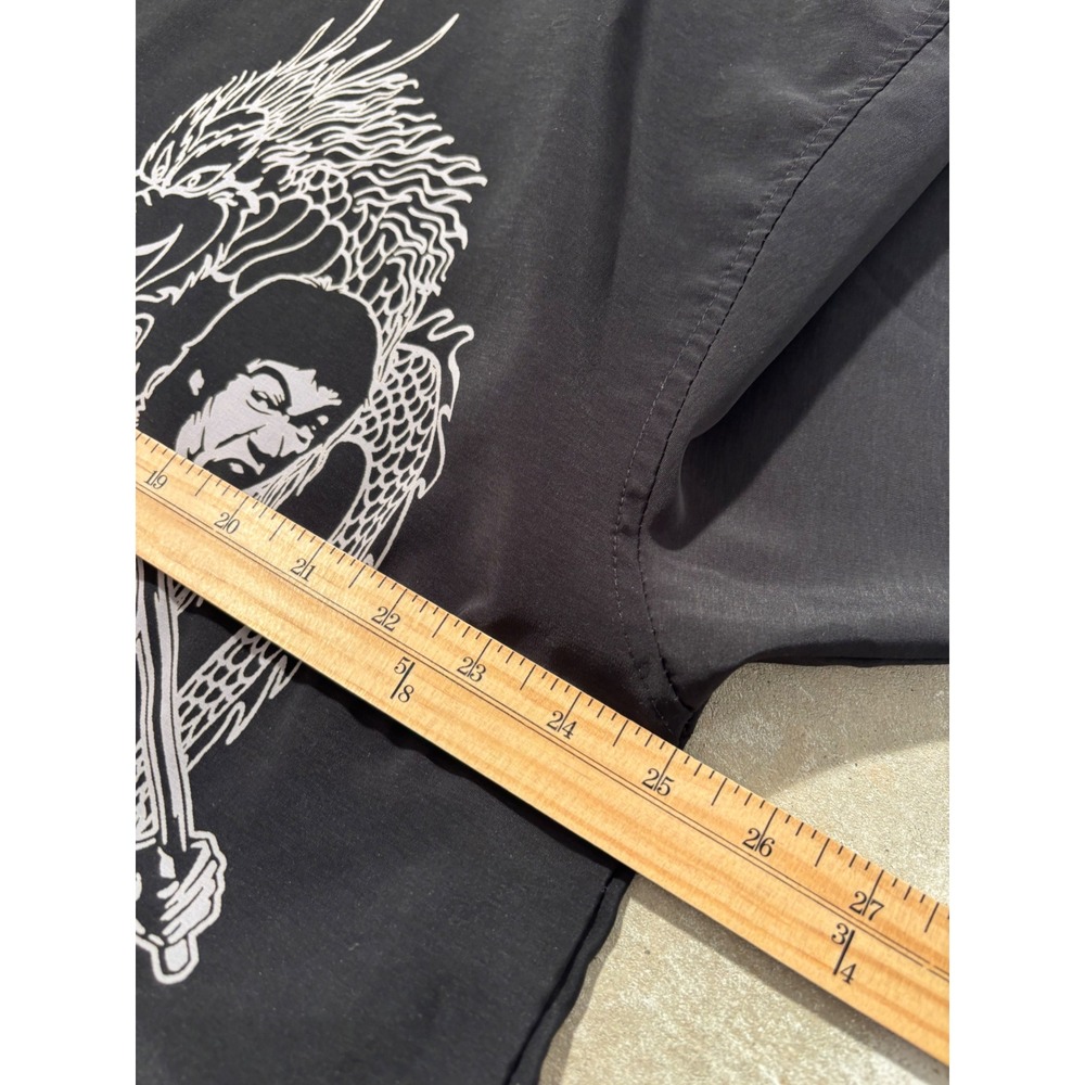 Bruce Lee Dragon Graphic Button Up Shirt Mens XL Black Martial Arts Y2K Shirt - Picture 4 of 5
